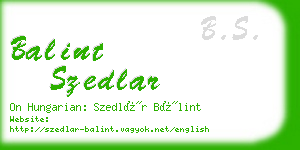 balint szedlar business card